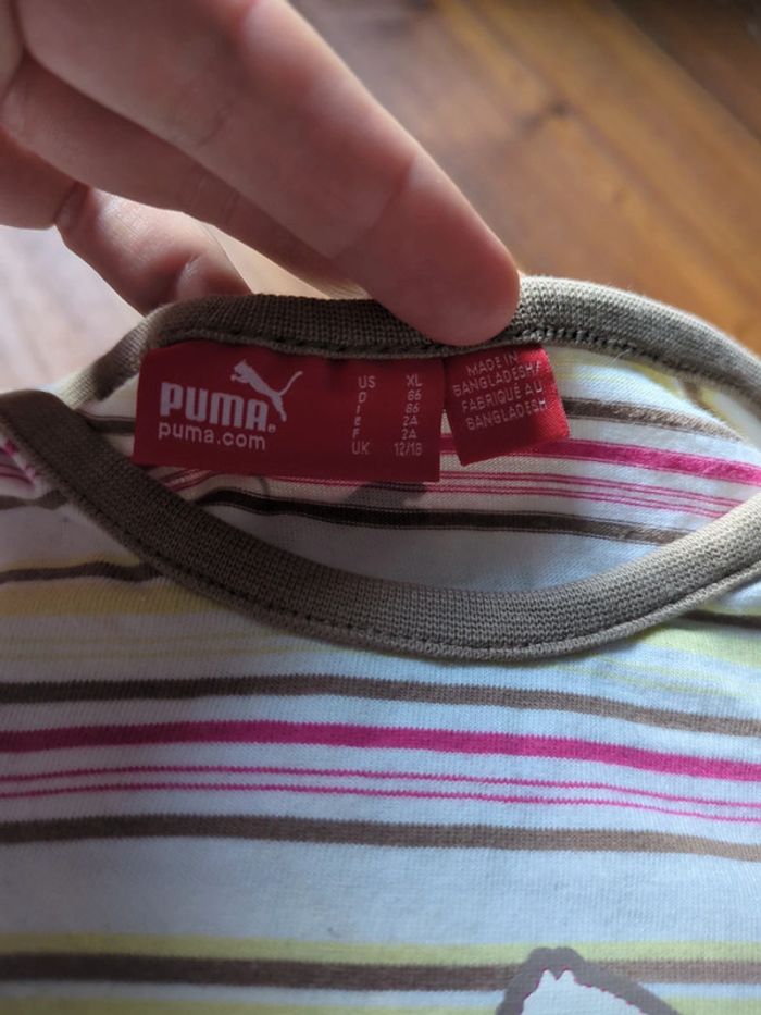 Robe + ensemble t-shirt bloomer culotte rayures ou pyjama puma 2 ans - photo numéro 5