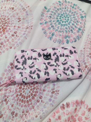 Monedero gato con manchas de leopardo rosa 