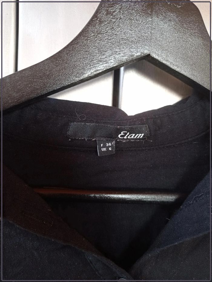 Chemise noire manches longues bon état taille 34 Etam - photo numéro 3