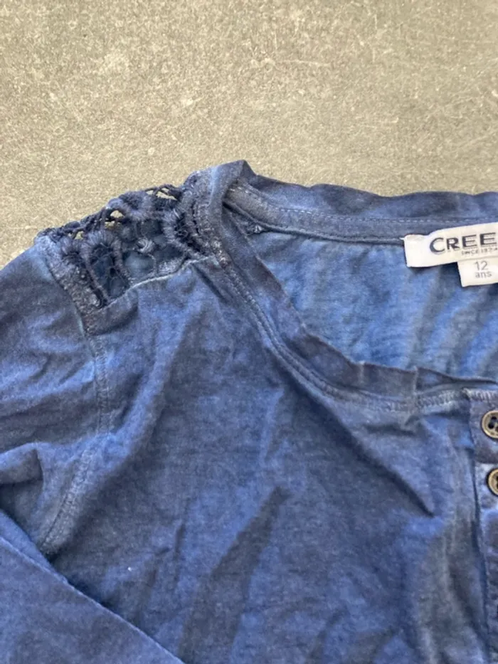 tee shirt manches 3/4 creeks fille 12 ans - photo numéro 3