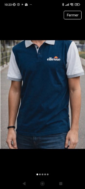 Polo ellesse bleu taille M comme neuf