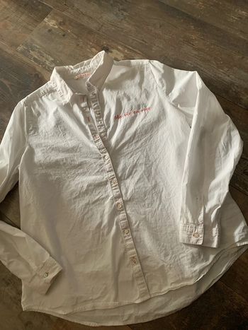Chemise blanche « ma vie en rose »