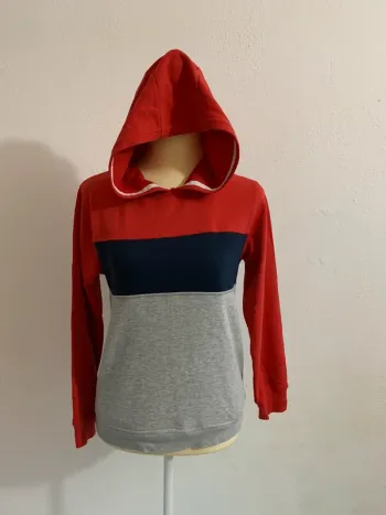 Sweat à capuche tricolore Gémo – 12 ans