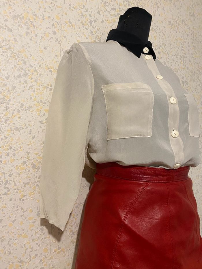 Chemise vintage soie dévastée paris 38 - photo numéro 2