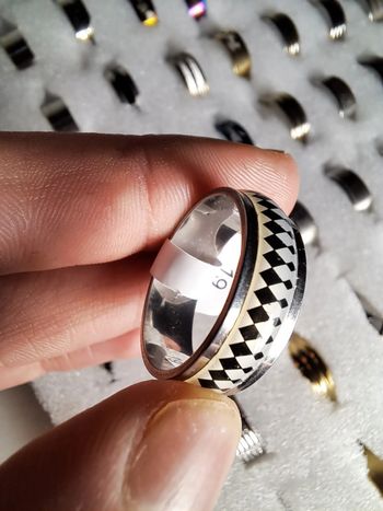 Bague acier inoxydable motifs