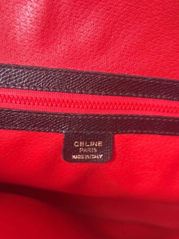 Sac Céline Bolide Noir Intérieur Rouge – M94 – Avec Bandoulière 100 cm - photo numéro 5