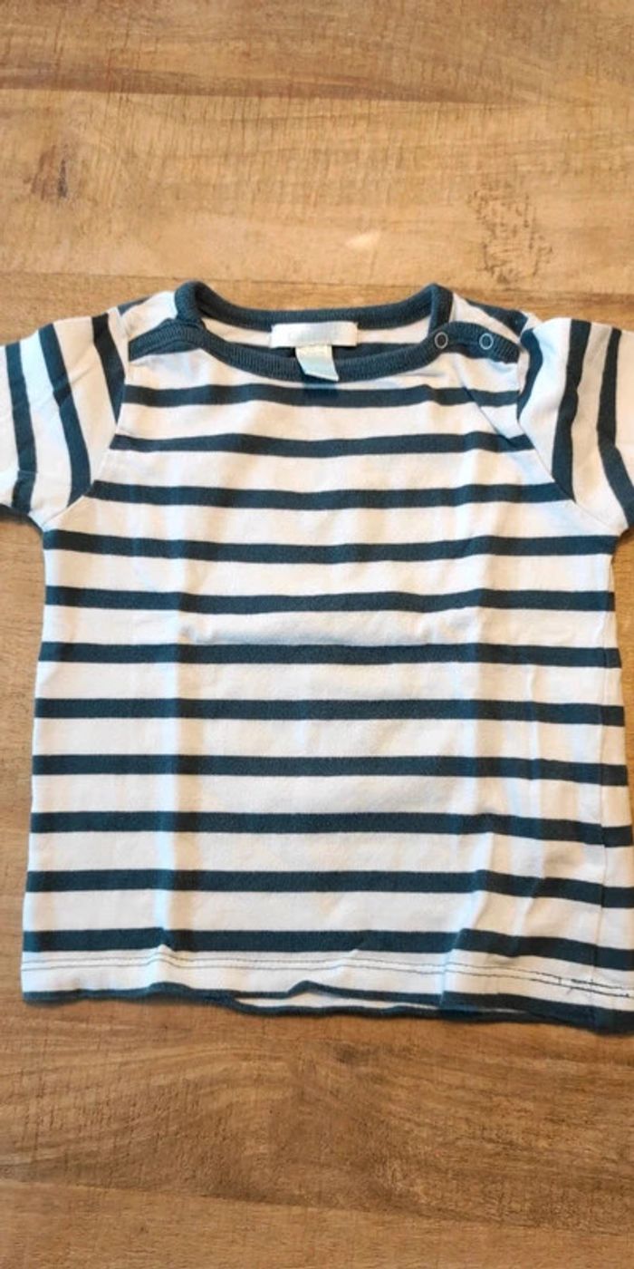 Lot de 2 pantalons + 2 hauts manches longues rayés bleus - photo numéro 5