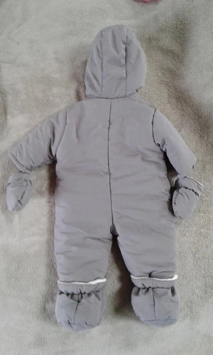 Combipilote / Combinaison taupe et rose Mini Adelie 3 mois - photo numéro 2