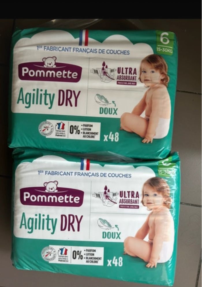 2 paquets de couches pommette t 6