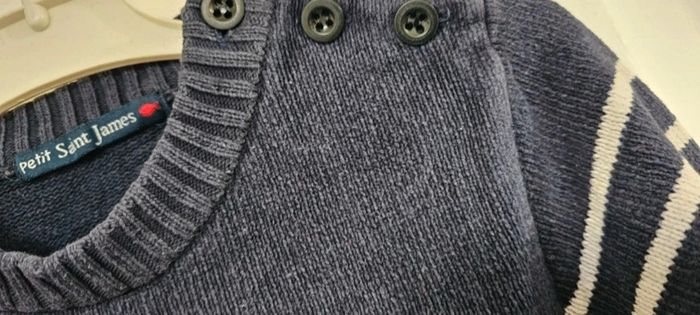 Pull Marinière 100% coton Saint James 10 ans - photo numéro 2