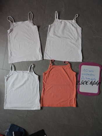 lot de 4 débardeurs orchestra taille 10 ans bien porté