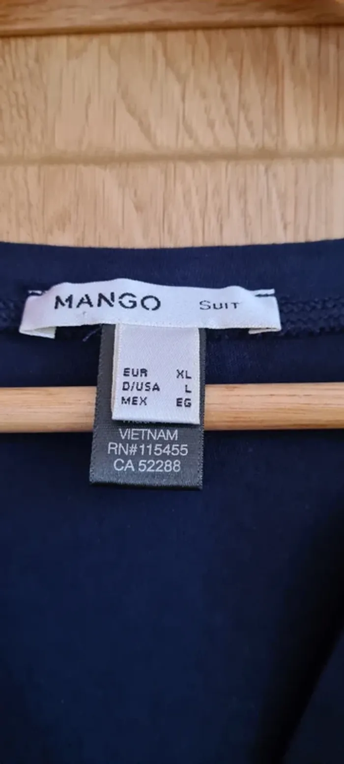 Chemisier marine bi-matière Mango - photo numéro 2