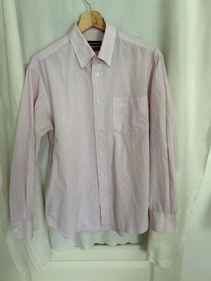 Chemise rayée rose