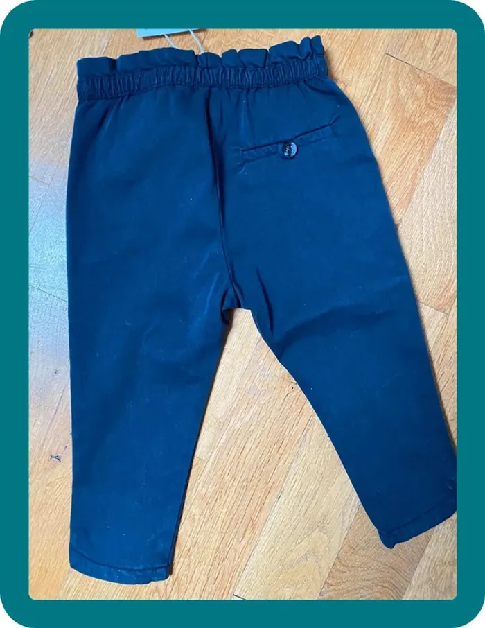 Pantalon bleu marine zara baby fille 12/18 mois 86cm - photo numéro 5