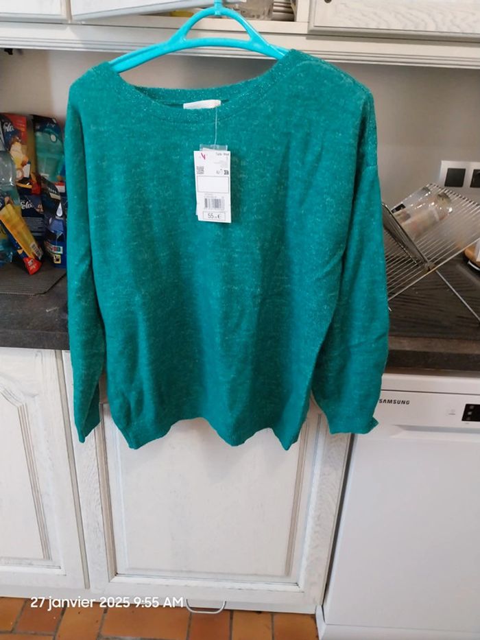Pull manches longues - vert lagon - taille 5 - Armand Thiery - photo numéro 5