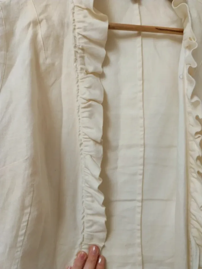 Veste crème en lin avec broderie Monsoon 44 - photo numéro 5