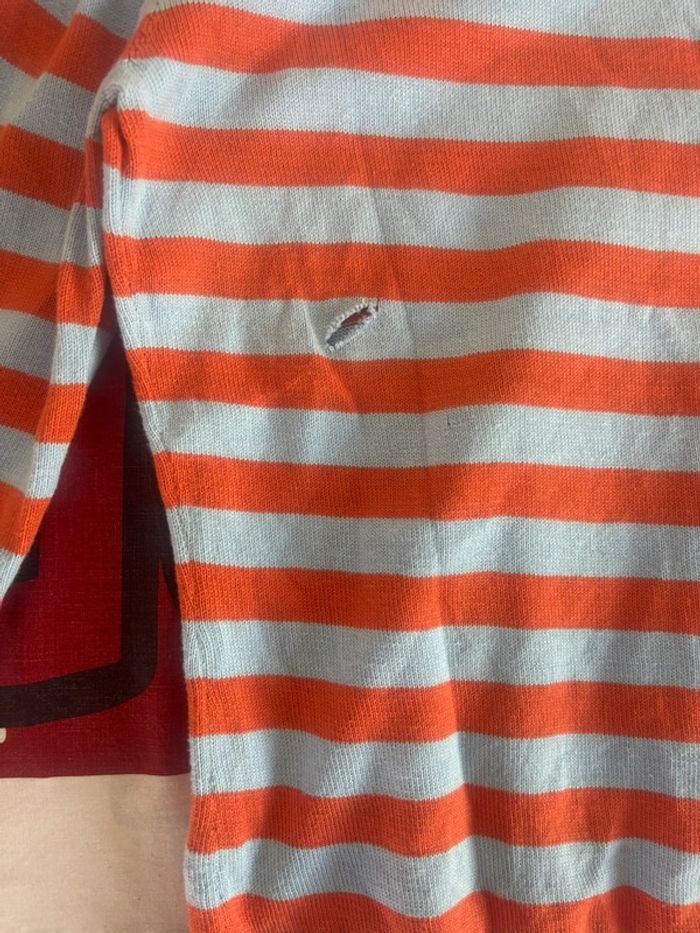 Sweat rayé bleu et orange  Lacoste taille S/M - photo numéro 11