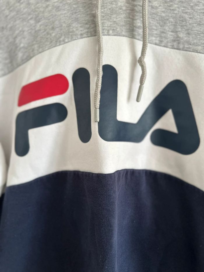 Sweat à capuche FILA tricolore logo - Taille M - photo numéro 2