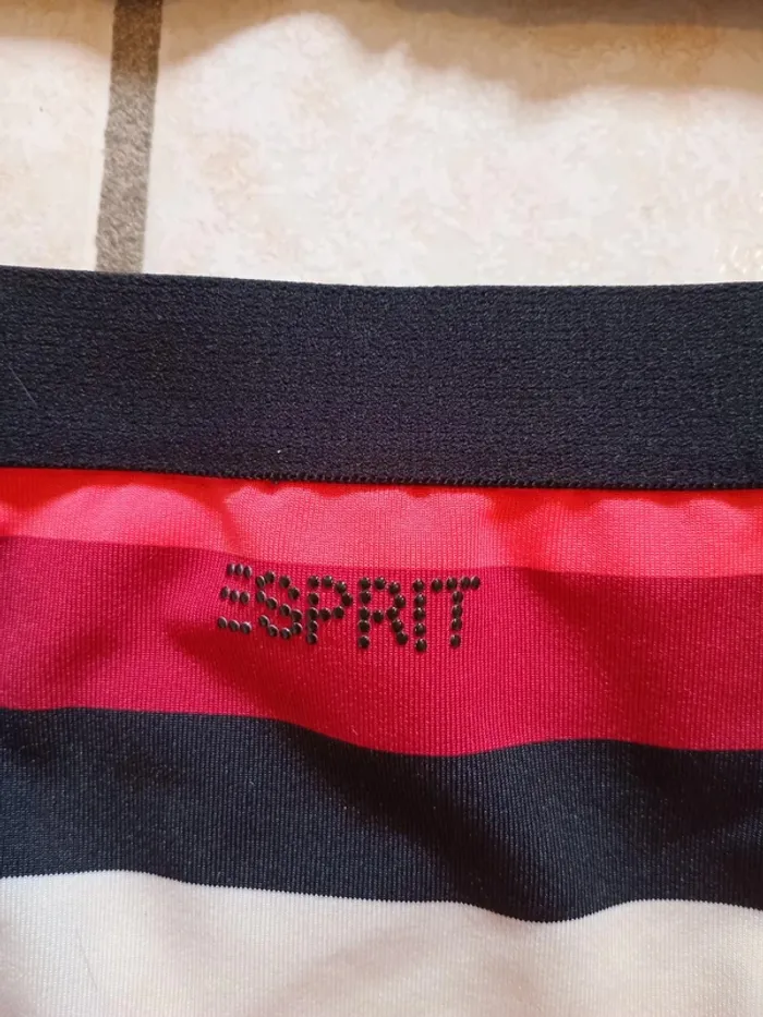 Maillot de bain 2 pièces noir bordeaux rose & blanc sans marque taille 40 - photo numéro 4