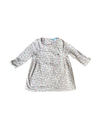 Robe en coton  blanche avec motif arc-en-ciel Obaïbi 12 mois