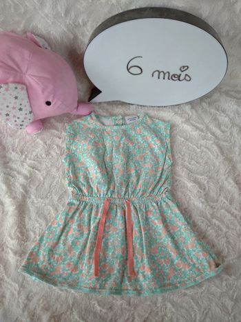 Robe légère été sans manche Fille 6 mois Tao 100% coton