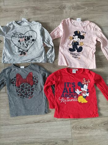 Lot 4 hauts ml 3-4 ans Minnie