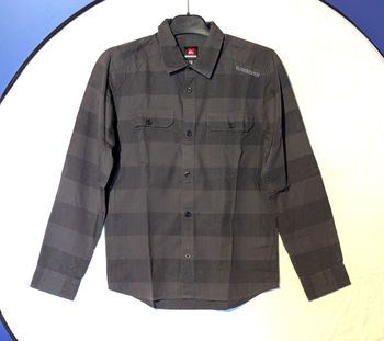 Chemise Quiksilver Marron Larges Bandes Horizontales Fondues Vêtement Tendance Mode Adolescents