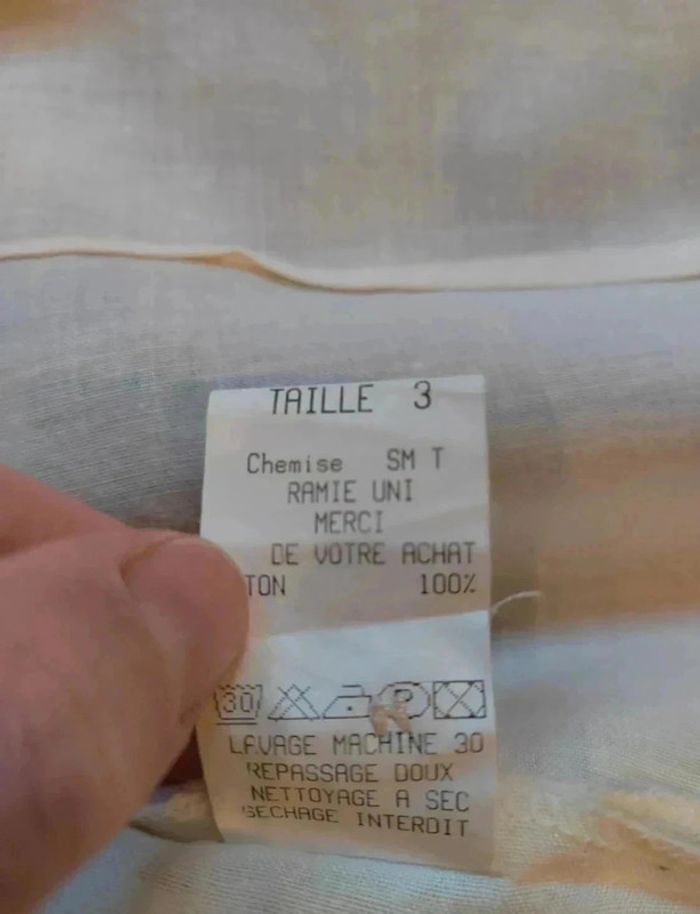 10 € Chemise ramie uni taille 3 vintage - photo numéro 8