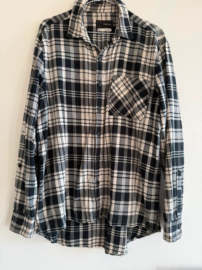 Chemise / Surchemise vintage Orignal Use en coton taille M couleur crème et noire - photo numéro 4