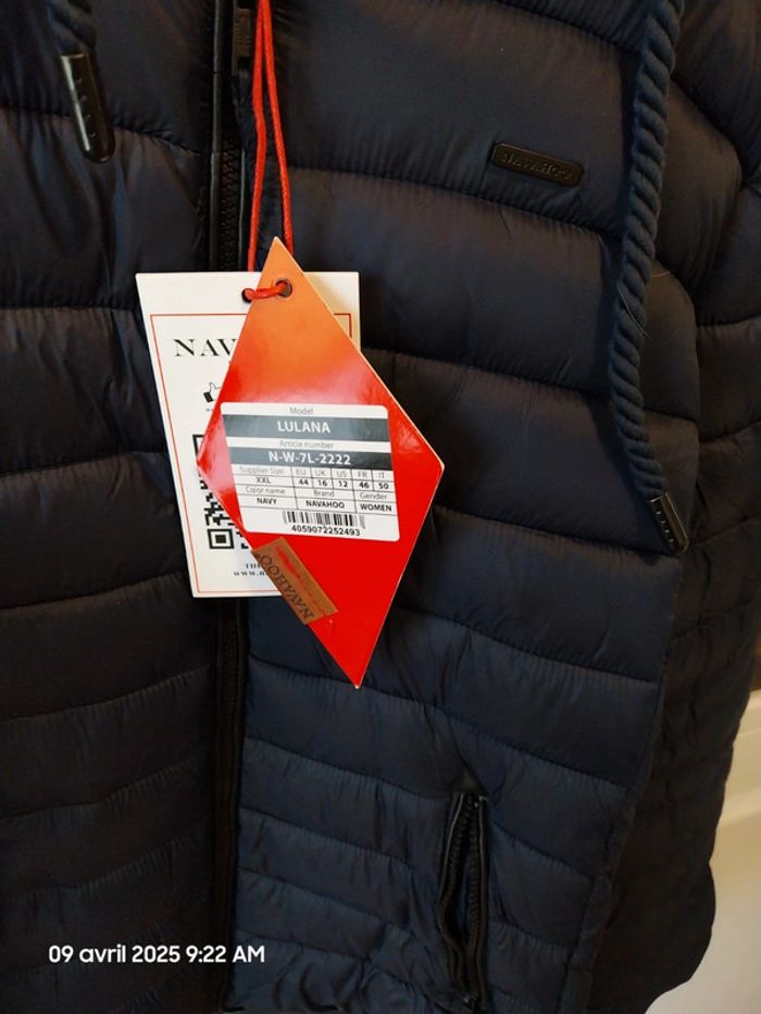 Zalando - Navahoo Lulana, Veste matelassée pour Dame mi-Saison Bleu Foncé XXL - photo numéro 3