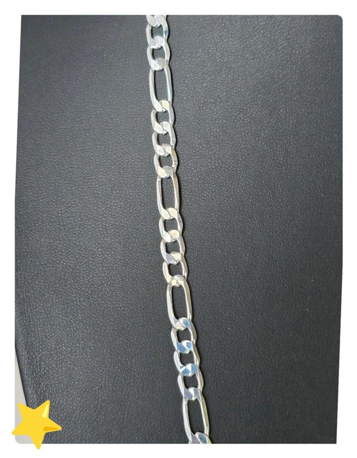 Collier maille figaro 6mm 60cm plaquage argent - photo numéro 2