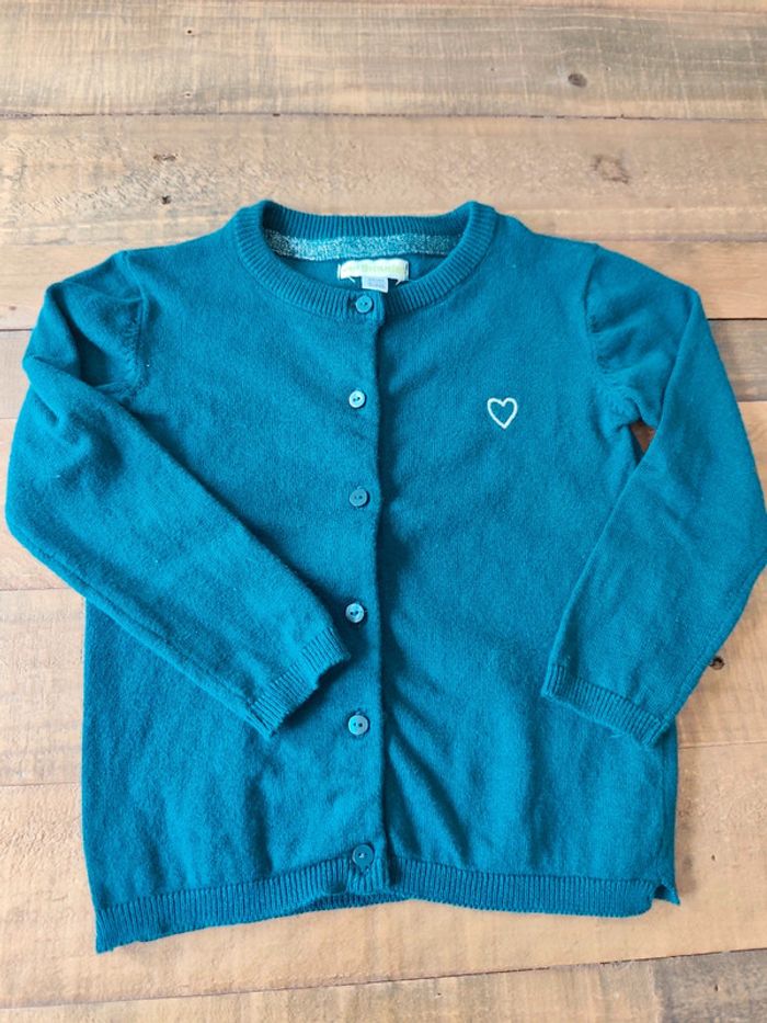 Gilet vert foncé fille Vertbaudet 3 ans - photo numéro 2