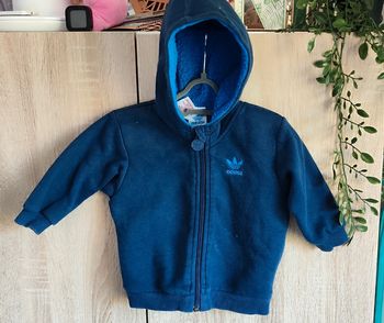 Gilet zippé fourré Adidas 74 cm (12 mois)