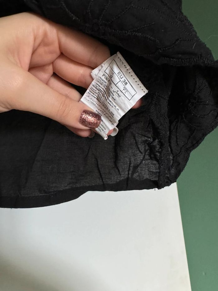 Chemisier blouse noire brodée - photo numéro 2