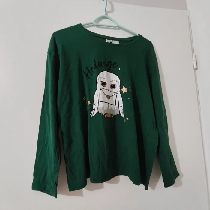 Ensemble Pyjama Harry Potter – Motif Hedwige – Vert et Gris – Taille M - photo numéro 5