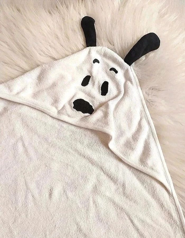 Couverture ou serviette en tissu éponge capuche chien - photo numéro 2