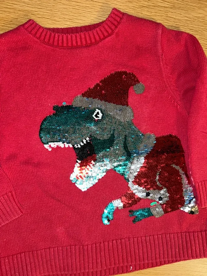 Sweat dinosaure sequins Noël 4 ans - photo numéro 2