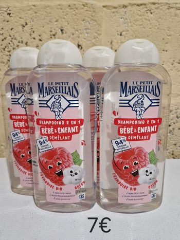 Lot de 4 shampoing le petit marseillais enfant et bébé Framboise 4x300ml