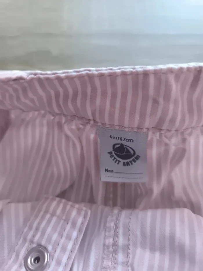 Salopette rayé rose et blanche Petit bateau 6 mois - photo numéro 6