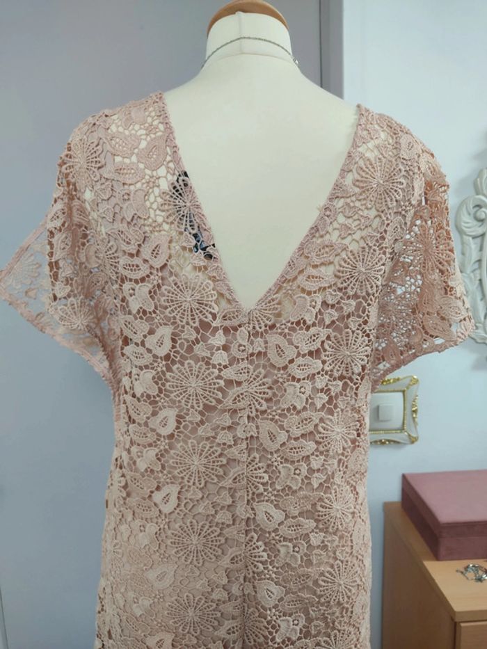 Robe rose poudré à dentelle Zara M 38 TBE - photo numéro 9
