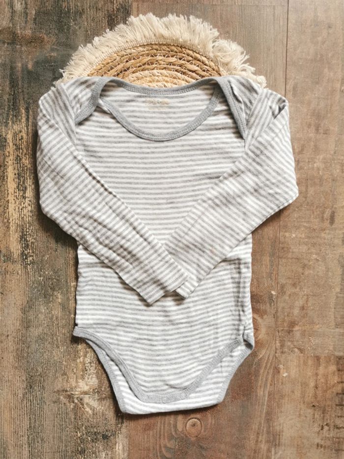 🌺Bodies manches longues kimbaloo rayé gris blanc mixte