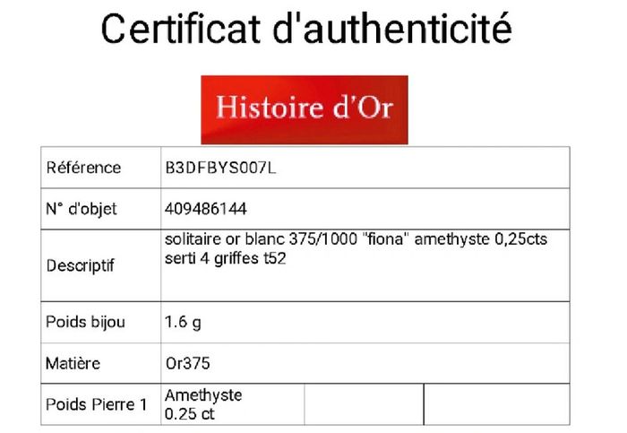 Or blanc et améthyste - photo numéro 4
