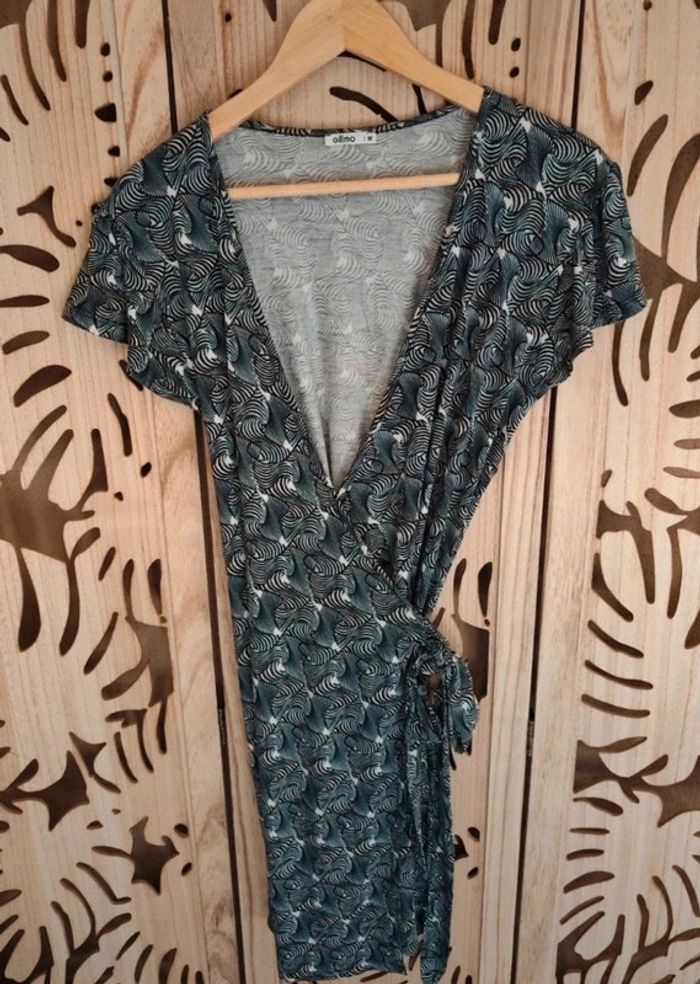 Robe fluide portefeuille - Imprimé graphique - Taille M Gémo - photo numéro 7