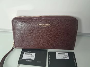 Lancaster portefeuille en cuir bordeau avec dragone neuf