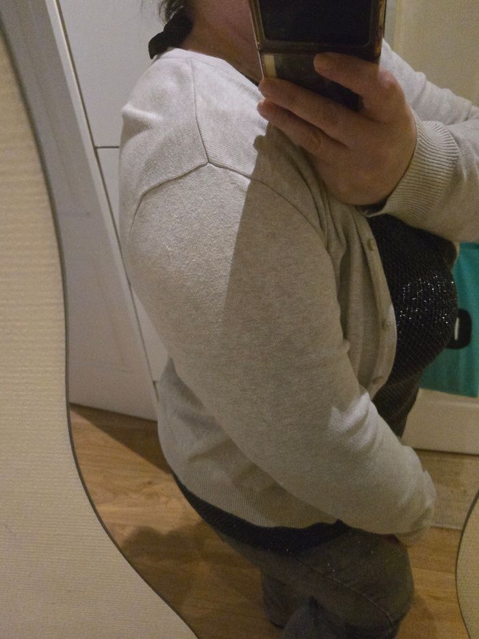 Gilet beige  à boutons T. L 42/44 H&M Basic - photo numéro 8