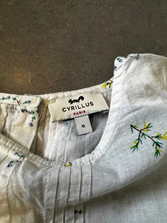 T shirt sans manches avec boutonnière dans le dos - Cyrillus - Fleurs - Blanc - 6 ans - photo numéro 2