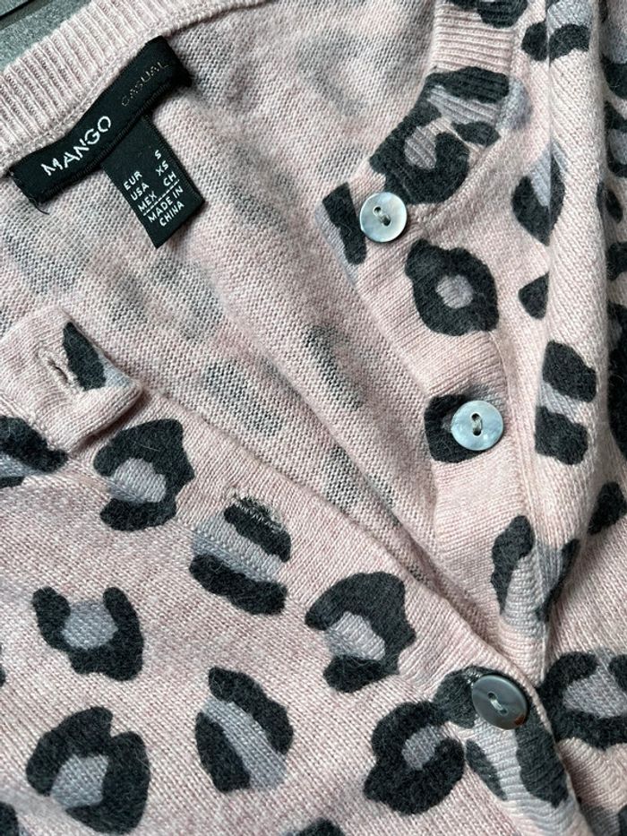 Gilet léopard rose Mango taille S - photo numéro 3
