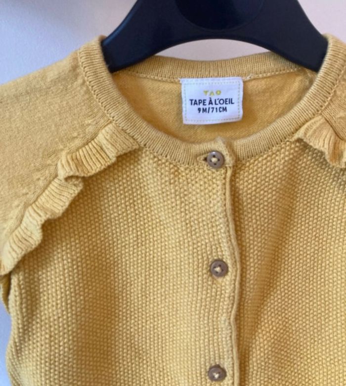 Gilet fille jaune en coton TAO - photo numéro 2