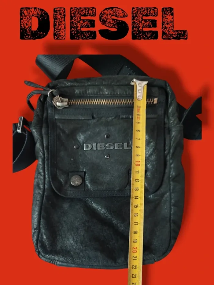 Superbe sacoche bandoulière en cuir/daim noire DIESEL - photo numéro 13
