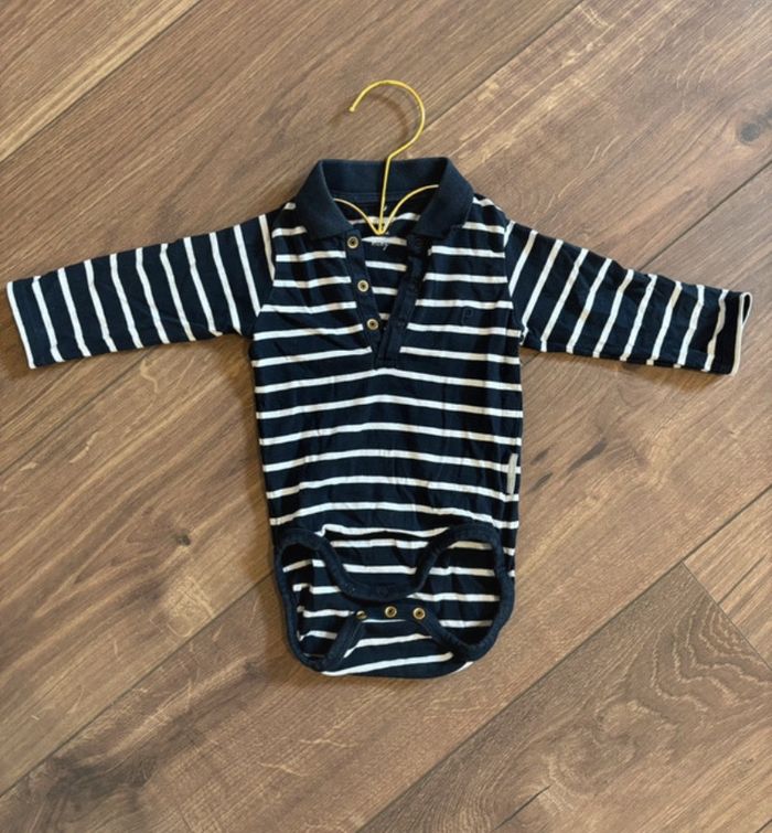 Body  bébé garçon 9 mois   Rayé bleu marine e blanc